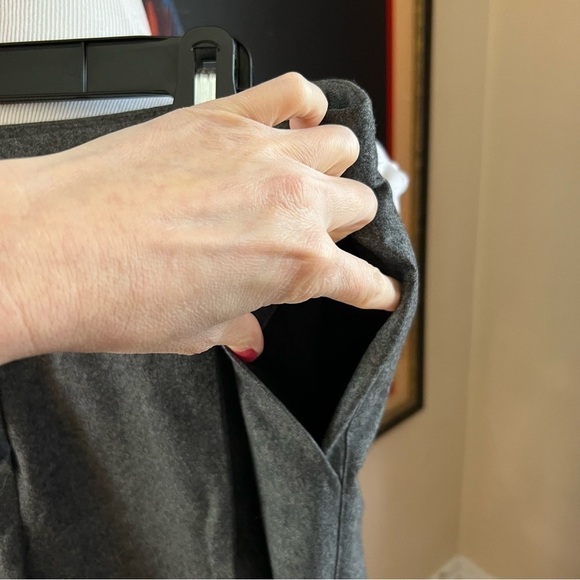 Escada Gray Wide Leg Wool Pants - Picture 4 of 11